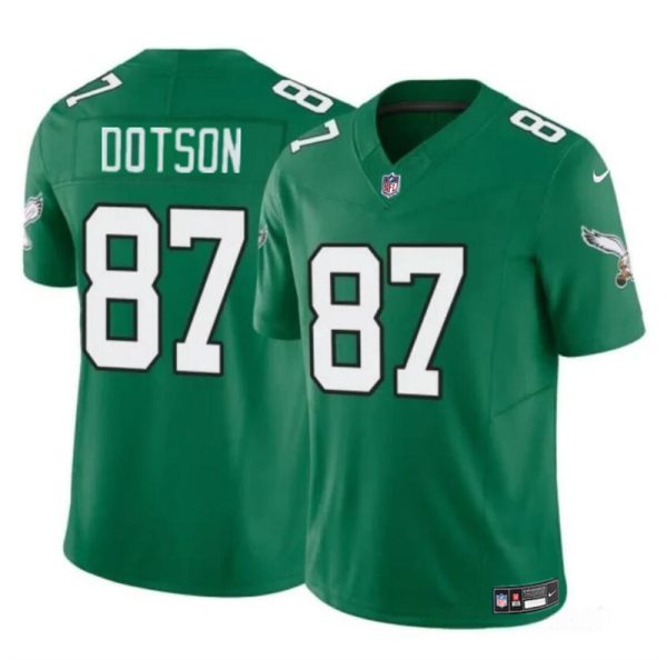 Men's Philadelphia Eagles #87 Jahan Dotson Kelly Green F.U.S.E Throwback Vapor Untouchable Limited Stitched Football Jersey - Custom Name