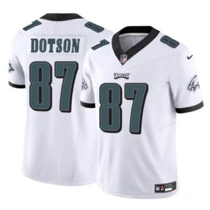 Men's Philadelphia Eagles #87 Jahan Dotson White F.U.S.E Vapor Untouchable Limited Stitched Football Jersey - Custom Name