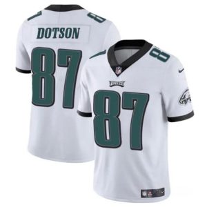 Men's Philadelphia Eagles #87 Jahan Dotson White Vapor Untouchable Limited Stitched Football Jersey - Custom Name
