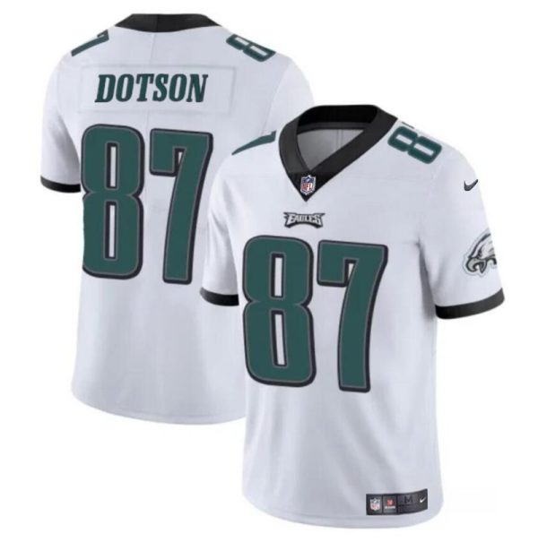 Men's Philadelphia Eagles #87 Jahan Dotson White Vapor Untouchable Limited Stitched Football Jersey - Custom Name