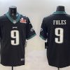 Men's Philadelphia Eagles #9 Nick Foles Black 2025 Super Bowl LIX Patch Vapor Untouchable Limited Stitched Football Jersey - Custom Name