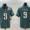 Men's Philadelphia Eagles #9 Nick Foles Green 2025 Super Bowl LIX Patch Vapor Untouchable Limited Stitched Football Jersey - Custom Name
