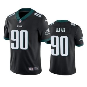 Men's Philadelphia Eagles #90 Jordan Davis Black Vapor Untouchable Limited Stitched Jersey - Custom Name