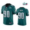 Men's Philadelphia Eagles #90 Jordan Davis Green Super Bowl LVII Patch Vapor Untouchable Limited Stitched Jersey - Custom Name