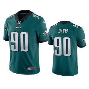 Men's Philadelphia Eagles #90 Jordan Davis Green Vapor Untouchable Limited Stitched Jersey - Custom Name