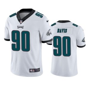 Men's Philadelphia Eagles #90 Jordan Davis White Vapor Untouchable Limited Stitched Jersey - Custom Name