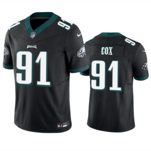 Men's Philadelphia Eagles #91 Fletcher Cox Black 2023 F.U.S.E. Vapor Untouchable Limited Stitched Football Jersey - Custom Name