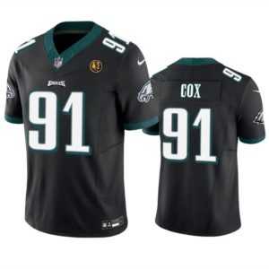 Men's Philadelphia Eagles #91 Fletcher Cox Black 2023 F.U.S.E. With John Madden Patch Vapor Limited Stitched Football Jersey - Custom Name