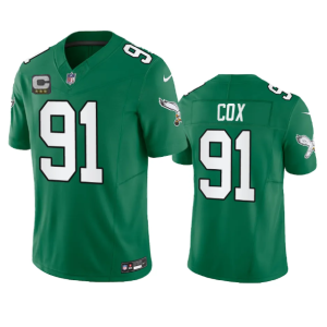Men's Philadelphia Eagles #91 Fletcher Cox Green 2023 F.U.S.E. With C Patch Vapor Untouchable Stitched Football Jersey - Custom Name