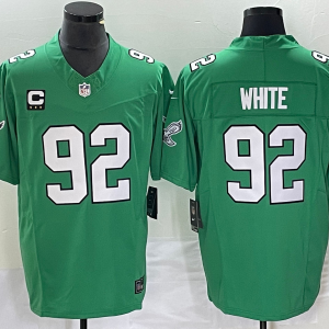Men's Philadelphia Eagles #92 Reggie White Green 2023 F.U.S.E. With C Patch Vapor Untouchable Stitched Football Jersey - Custom Name
