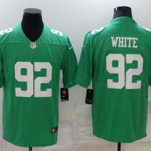 Men's Philadelphia Eagles #92 Reggie White Green Throwback Vapor Untouchable Limited Stitched Jersey - Custom Name