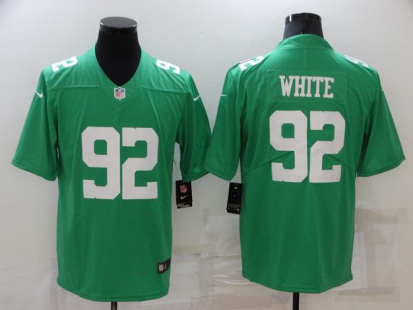 Men's Philadelphia Eagles #92 Reggie White Green Throwback Vapor Untouchable Limited Stitched Jersey - Custom Name