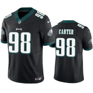 Men's Philadelphia Eagles #98 Jalen Carter Black 2023 F.U.S.E. Vapor Untouchable Limited Stitched Football Jersey - Custom Name