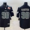 Men's Philadelphia Eagles #98 Jalen Carter Black 2025 Super Bowl LIX Patch Fashion New Vapor Untouchable Limited Stitched Football Jersey - Custom Name