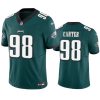 Men's Philadelphia Eagles #98 Jalen Carter Green 2023 F.U.S.E. Vapor Untouchable Limited Stitched Football Jersey - Custom Name