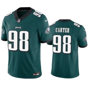 Men's Philadelphia Eagles #98 Jalen Carter Green 2023 F.U.S.E. Vapor Untouchable Limited Stitched Football Jersey - Custom Name