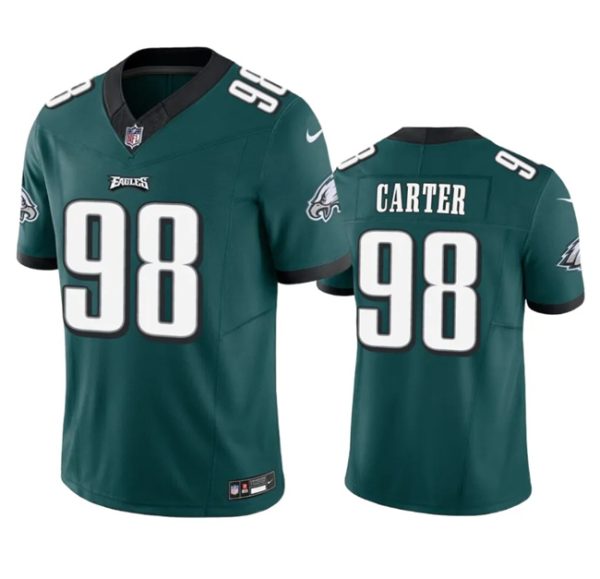 Men's Philadelphia Eagles #98 Jalen Carter Green 2023 F.U.S.E. Vapor Untouchable Limited Stitched Football Jersey - Custom Name