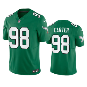 Men's Philadelphia Eagles #98 Jalen Carter Green 2023 F.U.S.E. Vapor Untouchable Stitched Football Jersey - Custom Name