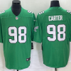 Men's Philadelphia Eagles #98 Jalen Carter Green Stitched Football Jersey - Custom Name