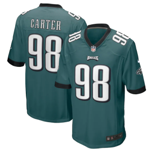 Men's Philadelphia Eagles #98 Jalen Carter Green Stitched Game Jersey - Custom Name