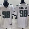 Men's Philadelphia Eagles #98 Jalen Carter White Vapor Limited Stitched Football Jersey - Custom Name
