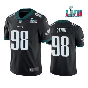 Men's Philadelphia Eagles #98 Robert Quinn Black Super Bowl LVII Vapor Untouchable Limited Stitched Jersey - Custom Name
