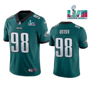 Men's Philadelphia Eagles #98 Robert Quinn Green Super Bowl LVII Vapor Untouchable Limited Stitched Jersey - Custom Name