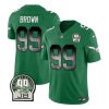 Men's Philadelphia Eagles #99 Jerome Brown Green 2023 F.U.S.E. Throwback Vapor Untouchable Limited Stitched Football Jersey - Custom Name