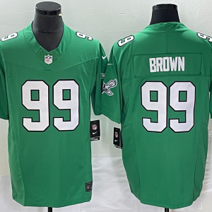 Men's Philadelphia Eagles #99 Jerome Brown Green 2023 F.U.S.E. Vapor Untouchable Stitched Football Jersey - Custom Name