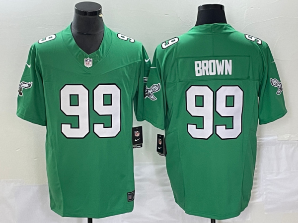 Men's Philadelphia Eagles #99 Jerome Brown Green 2023 F.U.S.E. Vapor Untouchable Stitched Football Jersey - Custom Name