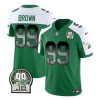 Men's Philadelphia Eagles #99 Jerome Brown Green White 2023 F.U.S.E. Throwback Vapor Untouchable Limited Stitched Football Jersey - Custom Name