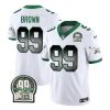 Men's Philadelphia Eagles #99 Jerome Brown White 2023 F.U.S.E. Throwback Vapor Untouchable Limited Stitched Football Jersey - Custom Name