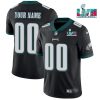 Men's Philadelphia Eagles ACTIVE PLAYER Custom Black Super Bowl LVII Patch Vapor Untouchable Limited Stitched Jersey - Custom Name