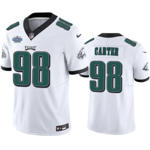 Men's Philadelphia Eagles ACTIVE PLAYER Custom White 2023 F.U.S.E. With Prem1ere Patch Vapor Untouchable Limited Stitched Football Jersey - Custom Name