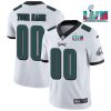 Men's Philadelphia Eagles ACTIVE PLAYER Custom White Super Bowl LVII Patch Vapor Untouchable Limited Stitched Jersey - Custom Name
