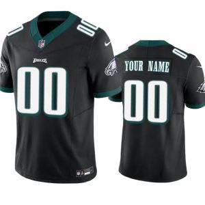 Men's Philadelphia Eagles Active Player Custom Black 2023 F.U.S.E Vapor Untouchable Limited Stitched Football Jersey - Custom Name