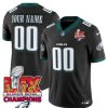 Men's Philadelphia Eagles Active Player Custom Black 2025 Eagles Logo Super Bowl LIX Patch New F.U.S.E. Vapor Limited Stitched Football Jersey - Custom Name
