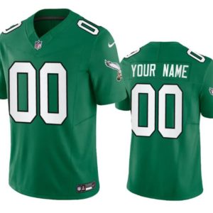 Men's Philadelphia Eagles Active Player Custom Green 2023 F.U.S.E Throwback Vapor Untouchable Limited Stitched Football Jersey - Custom Name