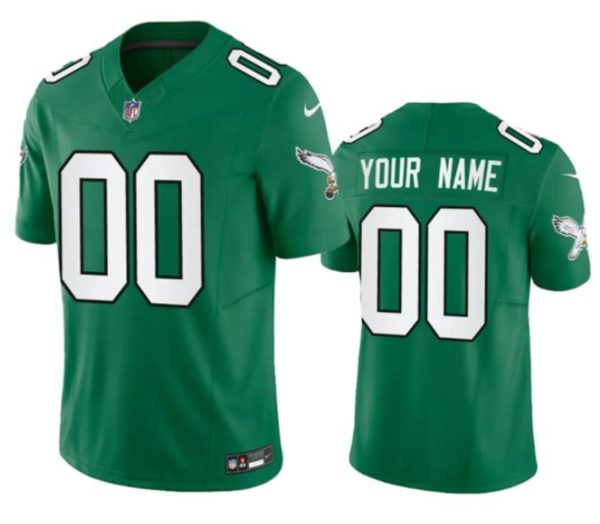 Men's Philadelphia Eagles Active Player Custom Green 2023 F.U.S.E Throwback Vapor Untouchable Limited Stitched Football Jersey - Custom Name