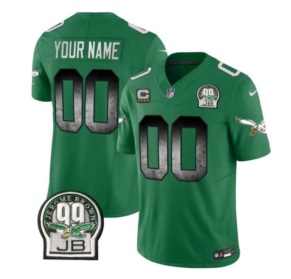 Men's Philadelphia Eagles Active Player Custom Green 2023 F.U.S.E. Throwback Vapor Untouchable Limited Stitched Football Jersey - Custom Name