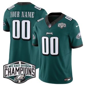 Men's Philadelphia Eagles Active Player Custom Green 2024 NFC East Champions F.U.S.E. Vapor Untouchable Limited Stitched Football Jersey - Custom Name