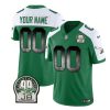 Men's Philadelphia Eagles Active Player Custom Green White 2023 F.U.S.E. Throwback Vapor Untouchable Limited Stitched Football Jersey - Custom Name