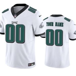 Men's Philadelphia Eagles Active Player Custom White 2023 F.U.S.E Vapor Untouchable Limited Stitched Football Jersey - Custom Name
