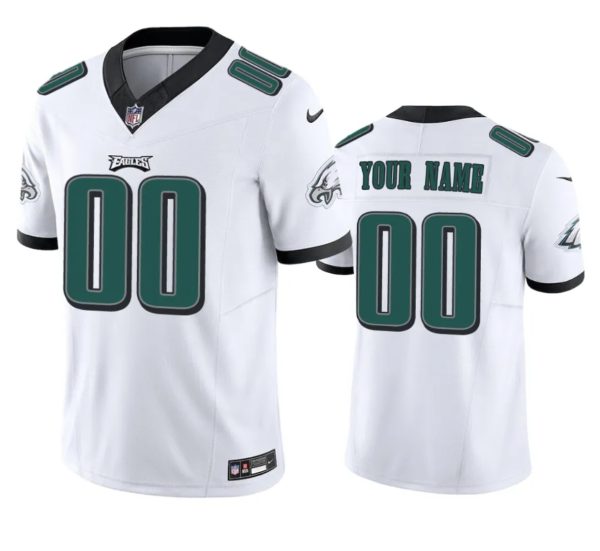 Men's Philadelphia Eagles Active Player Custom White 2023 F.U.S.E Vapor Untouchable Limited Stitched Football Jersey - Custom Name