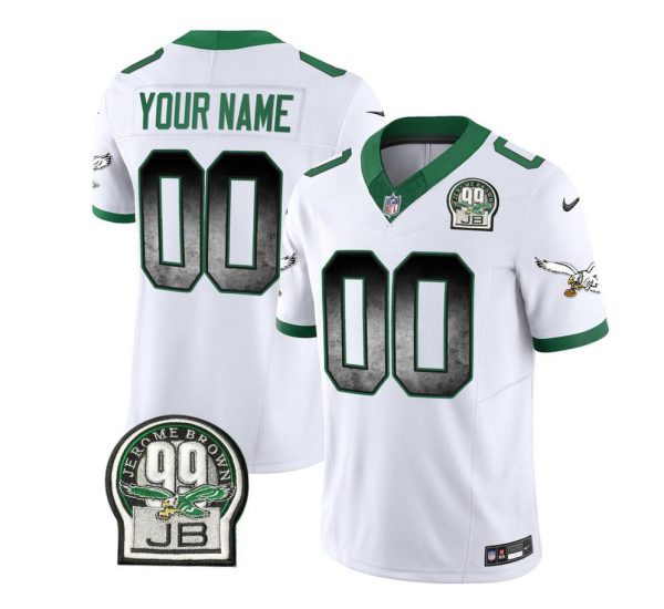 Men's Philadelphia Eagles Active Player Custom White 2023 F.U.S.E. Throwback Vapor Untouchable Limited Stitched Football Jersey - Custom Name