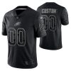 Men's Philadelphia Eagles Customized Black Reflective Limited Stitched Jersey - Custom Name