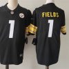 Men's Pittsburgh Steelers #1 Justin Fields Black Vapor Untouchable Limited Stitched Jersey - Custom Name