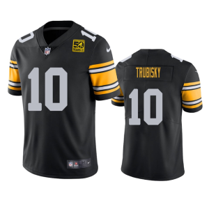 Men's Pittsburgh Steelers #10 Mitch Trubisky Black 2023 50th Anniversary Vapor Untouchable Limited Jersey - Custom Name