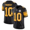 Men's Pittsburgh Steelers #10 Mitchell Trubisky Black Color Rush Limited Stitched Jersey - Custom Name
