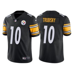 Men's Pittsburgh Steelers #10 Mitchell Trubisky Black Vapor Untouchable Limited Stitched Jersey - Custom Name